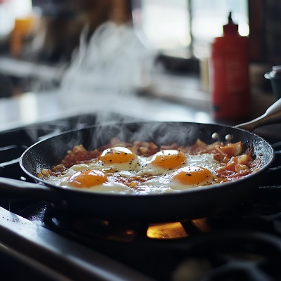 Keto Fried Eggs with Marjoram and Red Wine Vinegar